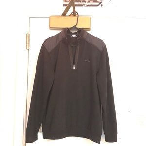 Calvin Klein Mens Quarter Zip Contrast Sweatshirt